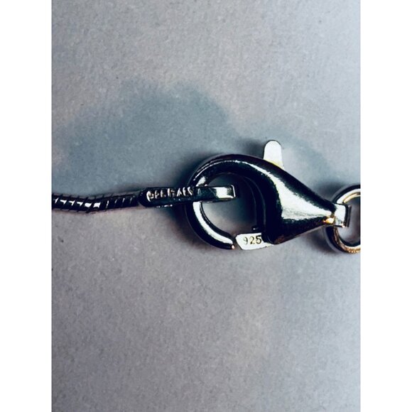 Sterling Silver 925 Heart Key Pendant Necklace with Sparkling Stones 18" - Picture 10 of 11